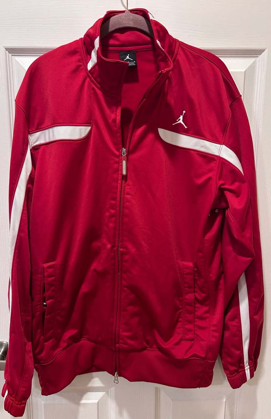 Jordan Full Zip Track Jacket Size M Red White